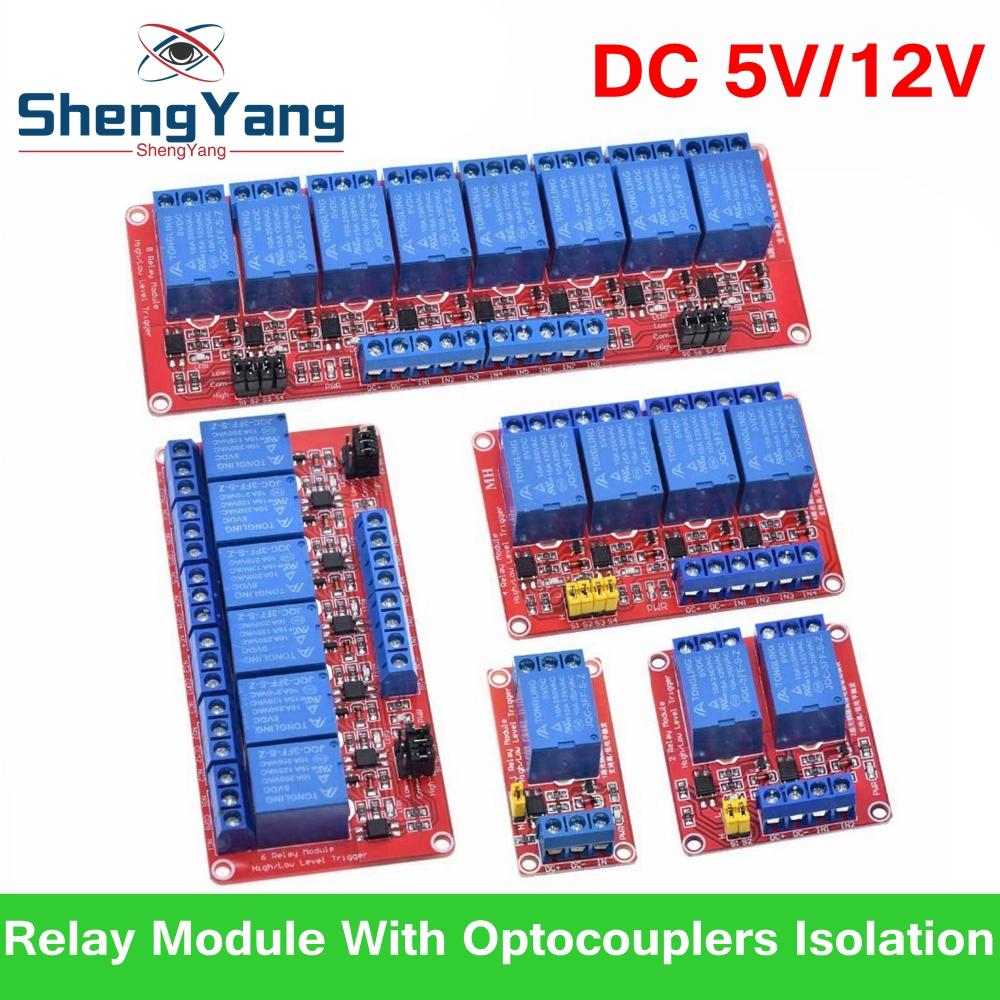 TZT 1/3PCS 1 2 4 8 Channel 5V 12V Relay Module Board Shield With Optocoupler Support High and Low Level Trigger for Arduino