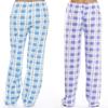 Calças Femininas para Casa Cintura Elástica com Cordão Casual Calças de Perna Larga Estampa Xadrez Caimento Solto Calças de Lazer