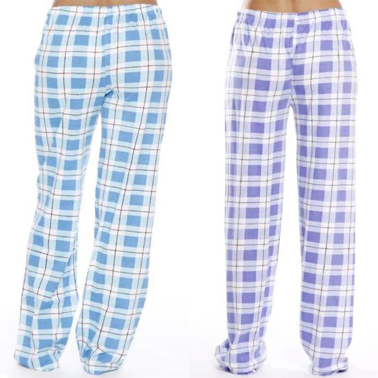 Calças Femininas para Casa Cintura Elástica com Cordão Casual Calças de Perna Larga Estampa Xadrez Caimento Solto Calças de Lazer