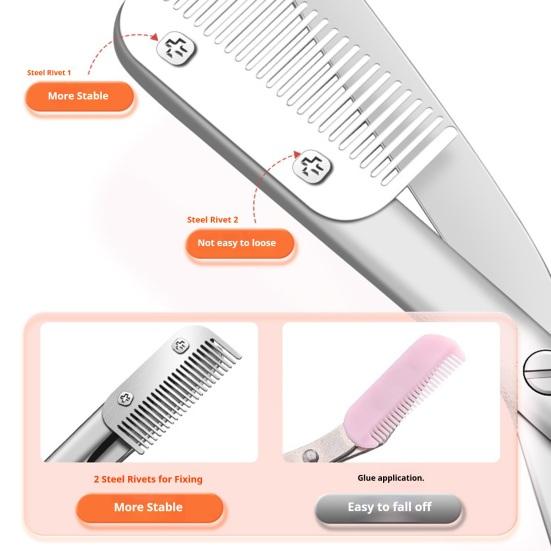 Eyebrow Trimming Scissors with Comb Stainless Steel Professional Non-Slip Precision Eyebrow Trimmer Men Women Brow Hair Removal Grooming Tool