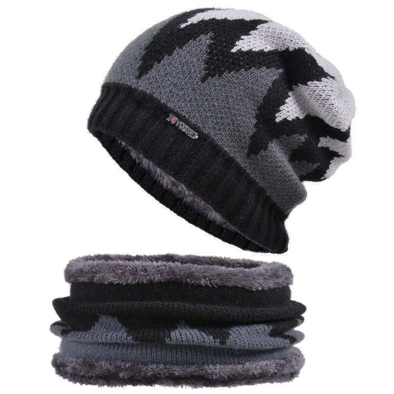 

Kids Winter Knit Cap With Geometric Fire Motif For Outdoor Sports And Casual Wear чёрный