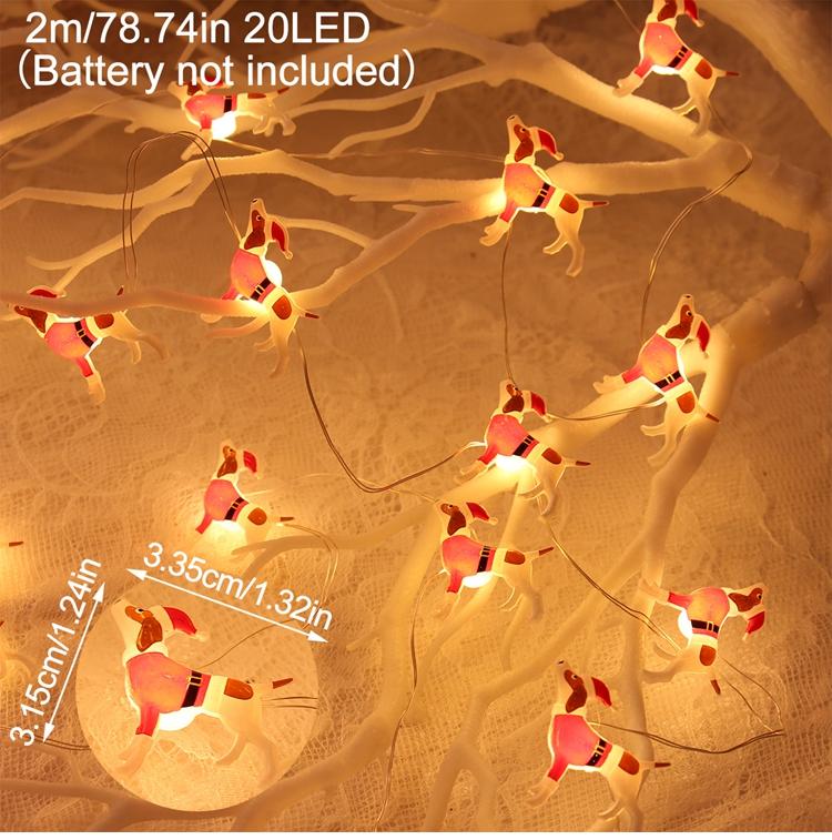 2M 20LED Santa Claus Snowman Elk Garland Lights String Christmas Decorations for Home 2025 Xmas Tree Ornaments Navidad New Year