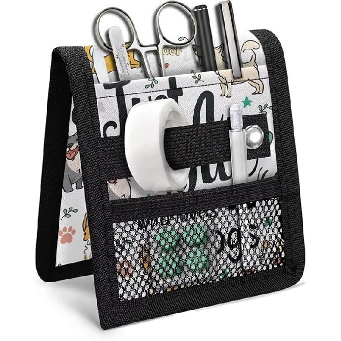 Cat Printed Nurse Pocket Protector Cartoon Nurse Organizer Bag Pouch Utility Hospital Bag Organiser Pouches Tool Case