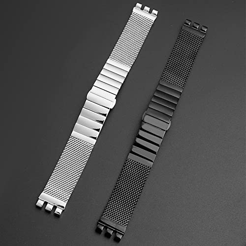 ZHUOLEI Replacement Watch Strap for Swatch, 19mm, 20mm, 21mm, Stainless Steel Mesh Milanese Band