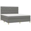 3142586 vidaXL Lit à sommier tapissier avec matelas Gris foncé 160x200cm Tissu