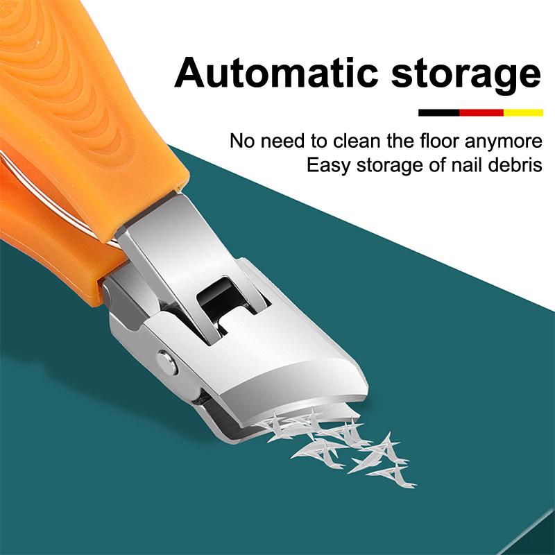 Large Jaw Openning Nail Clipper Thick Hard Slanted Nail Cutter Stainless Steel Manicure Tools Toe Cutter Trimmer Anti-Splash