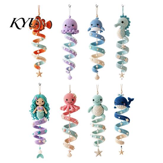 Ornamenti Appesi per Albero di Natale Tema Oceano Kit Uncinetto a Spirale, Arte Decorativa Fai da Te, Kit per Principianti Assemblaggio Facile Artigianato per la Casa