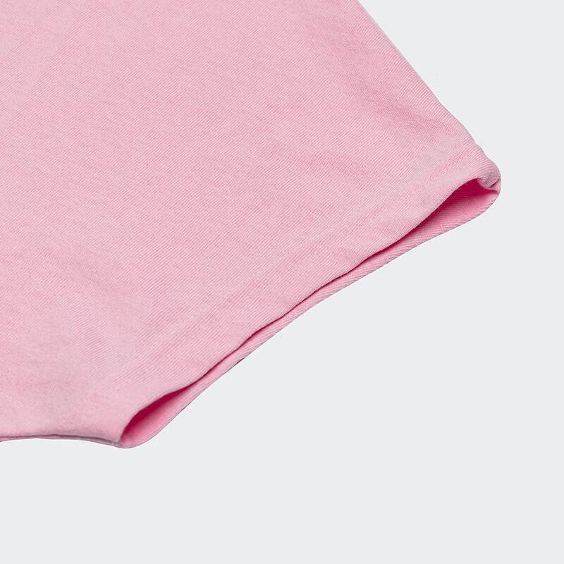 Adidas Solid Color Round Neck Pullover Short Sleeve Raglan T-Shirt Women Tops Pink HB1202