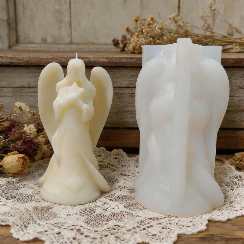 Easy to Use Silicone Candle Mould Featuring Detailed Sleep Angel Designs for Craft Projects