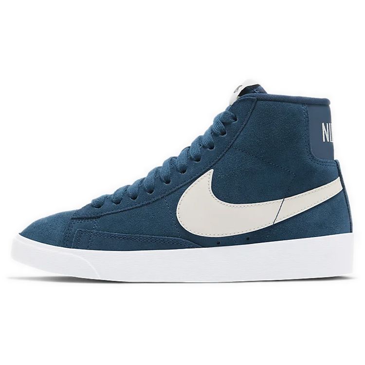 Nike Blazer Vintage Suede Slip Resistant Lightweight Mid Top Skate Shoes Women Sneakers Blue White AV9376-403