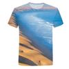 3D Printed Seaside Scenery T-Shirt Men Ocean Beach Pattern Tees Summer Harajuku Loose Round Neck Tops Short Sleeves T Shirts