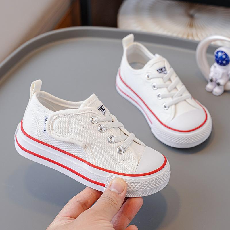 

2025 весна и осень новые детские парусиновые туфли хайтопы для мальчиков маленькие белые туфли без шнурков кеды на мягкой подошве повседневные туфли 20 yards inner length 14cm