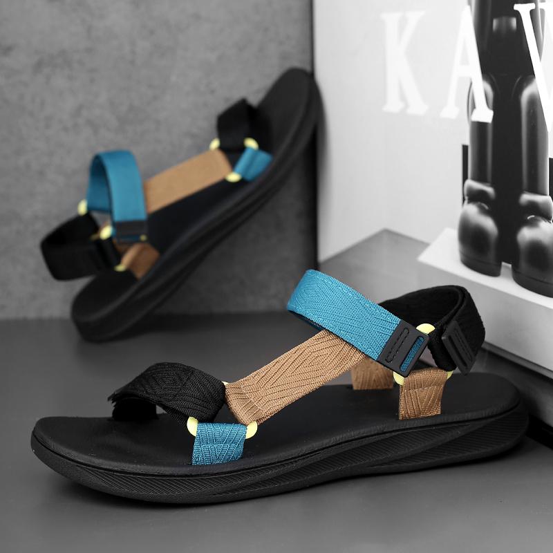 Fashion Men's Sports Sandals Summer New Open Toe Sandal Beach Shoes for Men Hiking Traveling Walking Comfortable Outdoor Wading Beach