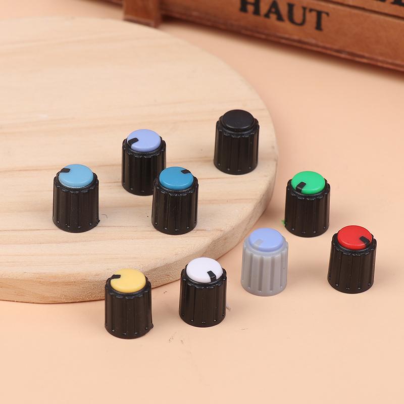 20Pcs Dual Color Knob 10X12Mm Small Volume Adjustment Hat Flower Shaft Hole 6Mm Potentiometer Volume Switch Caps Control Knob