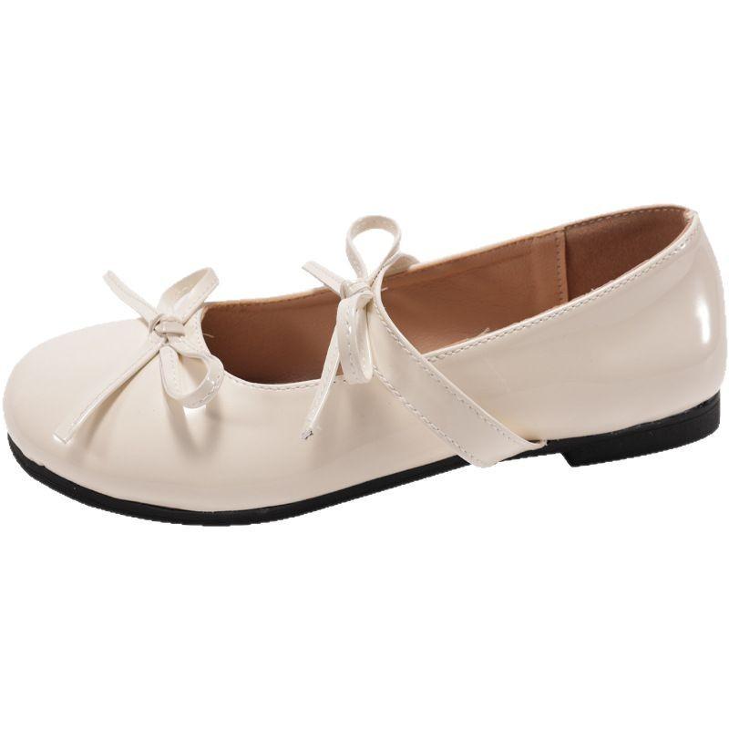 French stunning beauty not tired feet single shoes women's spring and summer bow middle heel temperament Mary Jane women's shoes thick heel low heel s