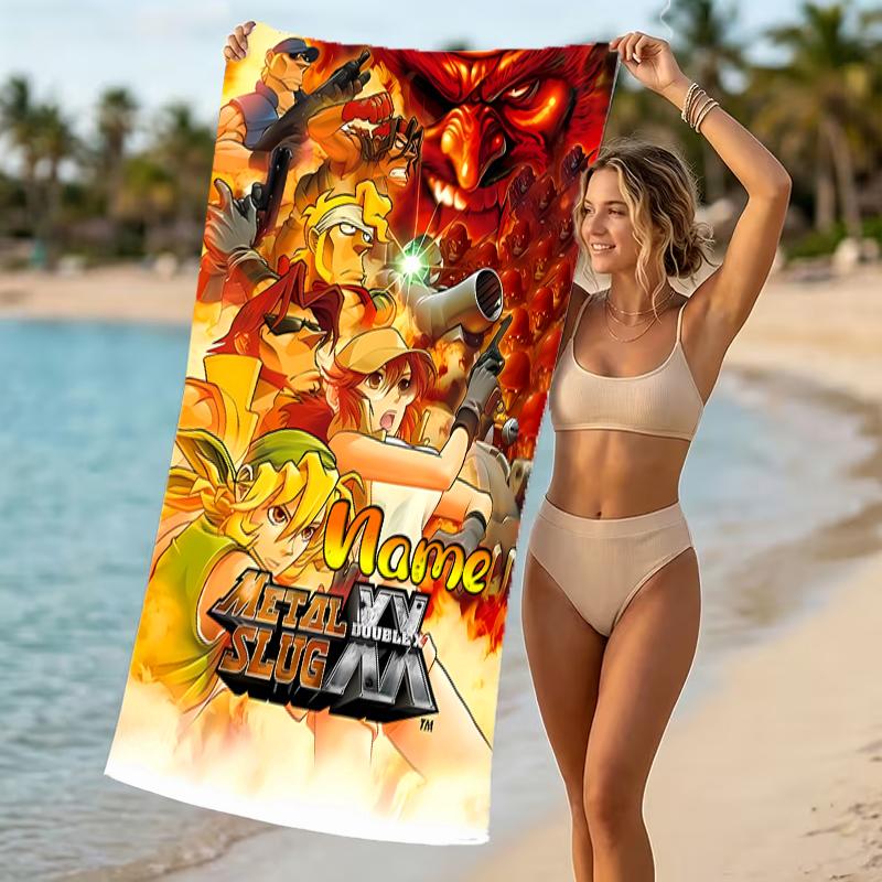 Customizable Personalized Beach Towels Metal Slug Themed designs.Suitable for the Beach, Yoga, Sports;ideal As Beach Accessories
