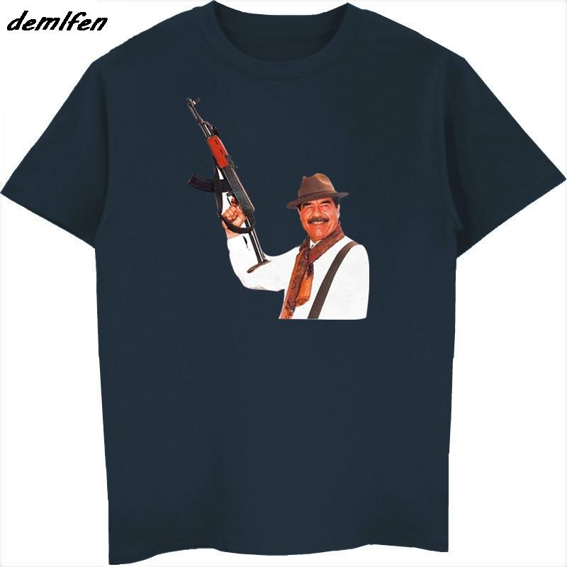 

Saddam Hussein AK47 Print Tshirt 41 Shirt Iraq Army Armed Forces T Shier Men Short Sleeve Oneck Shirt Cool Tees Tops S