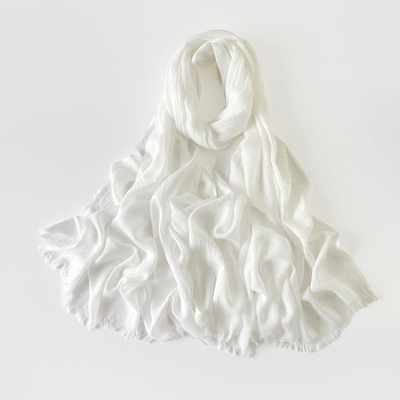180 * 90 Cotton And Linen Scarf Sunscreen Folds Solid Color Human Cotton Silk Scarf Shawl Multi-Color Yarn Headscarf Women