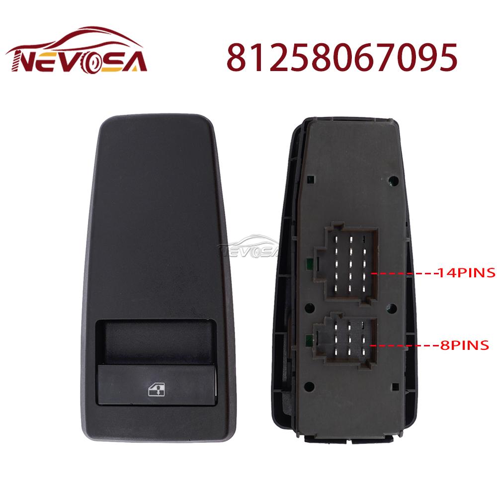 NEVOSA 81258067109 81258067092 For MAN TGL TGM TGS TGX 81258067107 Truck Electric Power Window Control Switch Button 81258067095