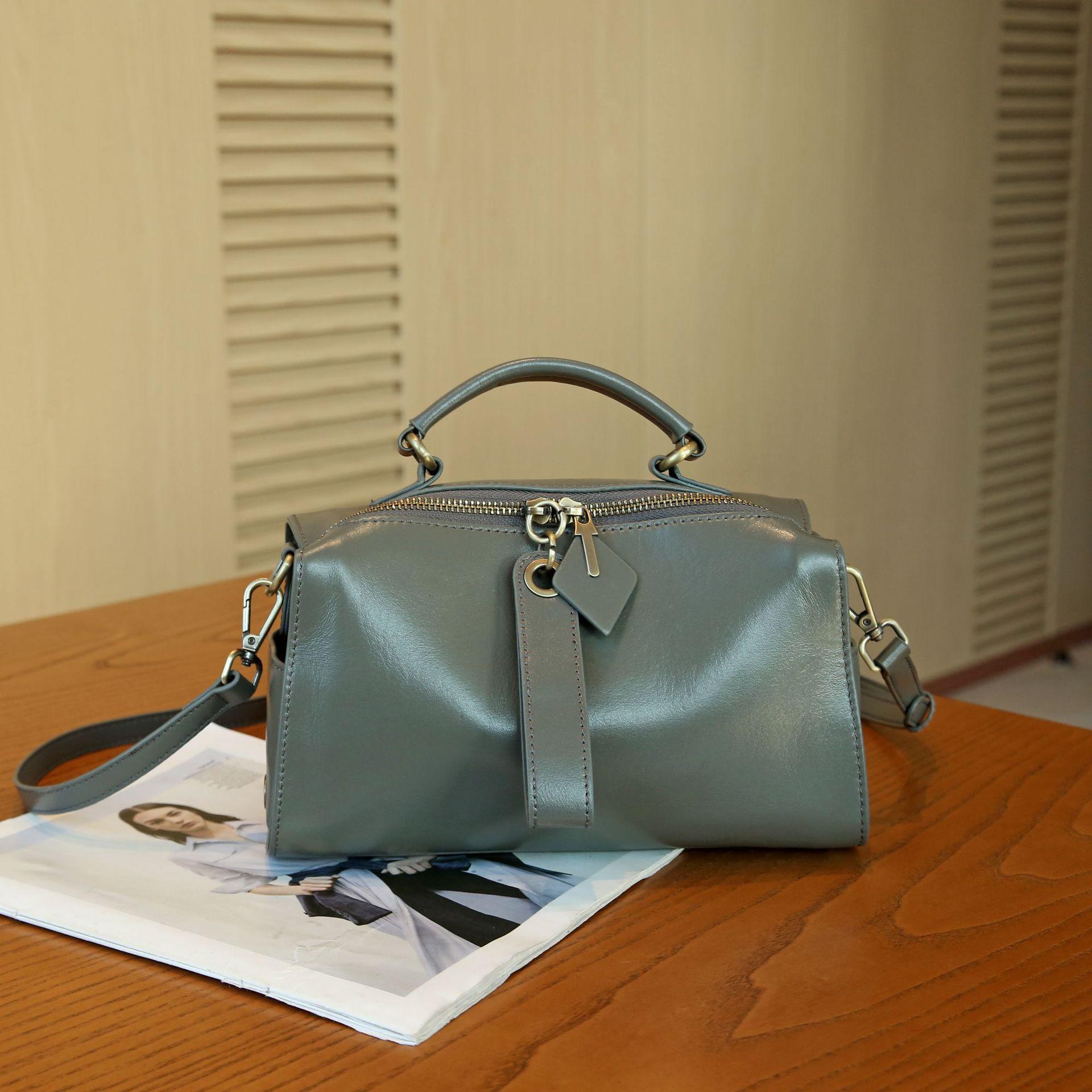 Высококачественная женская сумка большой вместимости Boston, маленькая квадратная сумка в стиле ретро, ​​женская сумка через плечо из мягкой кожи с диагональным крестом