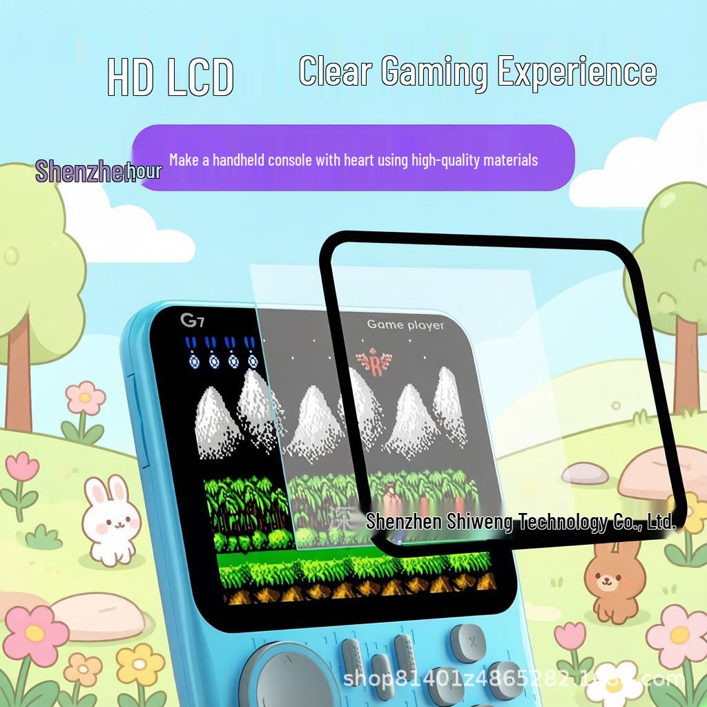 

G7 Ultra-Thin Retro Handheld Game Console - 666 Classic Games in HD, Portable and Educational for Kids Single G7 зелёный