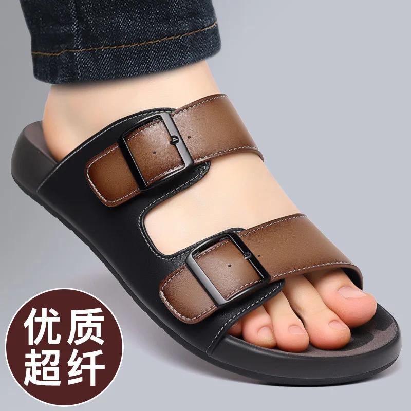 

Мода 2024 Новые Дизайнерские Повседневные Сандалии с Пряжкой для Мужчин Модные Ретро Сандалии с Открытым Носком на Мягкой Подошве для Отдыха на Открытом Воздухе и Пляжа Шлепанцы для Мужчин 38