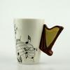 General Merchandise Daily Creative Ceramic Water Cup 3D Harp Handle Gift