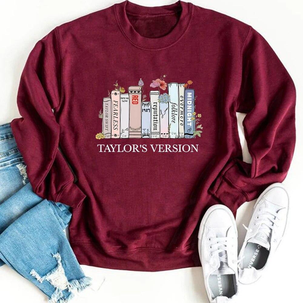 Retro Taylor's Version Sweatshirt Eras Tour 2023 Hoodie Music Album Midnights Folklore Jumper Taylor Fans Crewneck Sweatshirts Unisex Hoodie