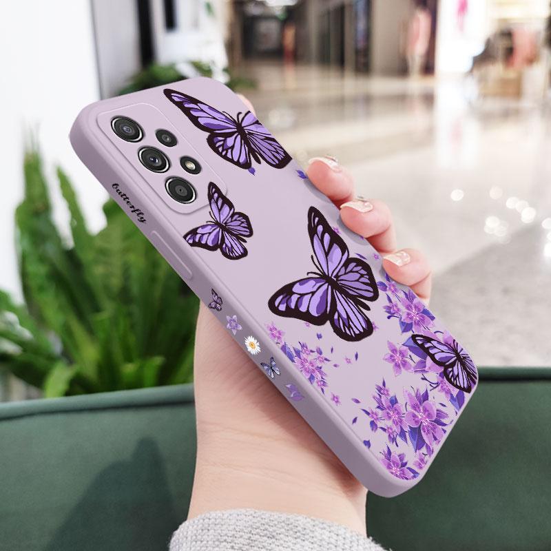 Purple Butterflies Case For Samsung A56 A54 A36 A34 A26 A24 A17 A16 A14 A73 A53 A33 A13 A72 A52 A32 A15 A25 A35 A22 A07 A06