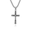 Vintage Punk Titanium Steel Cross Necklace Men's Niche Personality Trend Wear Stainless Steel Pendant Accessories