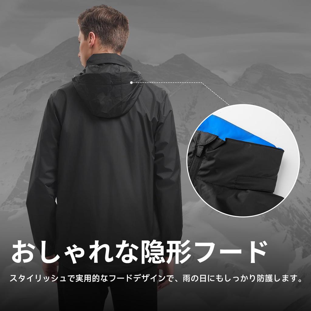 [Kelme] Mountain Parka, Men's Windbreaker, Lightweight, Windproof, Water Repellent, Outdoor Jacket, Outdoor, Climbing, Camping, Running, Hooded, All