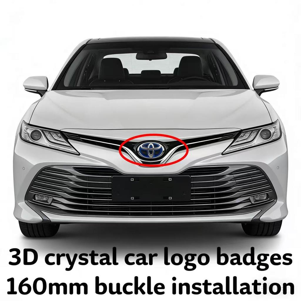 1PC 3D crystal car logo badges car Front grille sign 160mm for Toyota Highlander Camry RAV4 CHR Avalon hybrid car accessories