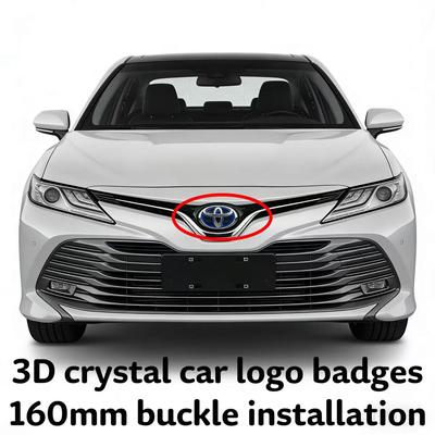 1PC 3D Crystal Car Logo Badges Car Front Grille Sign 160mm for Highlander Camry RAV4 CHR Avalon Hybrid Car Accessories