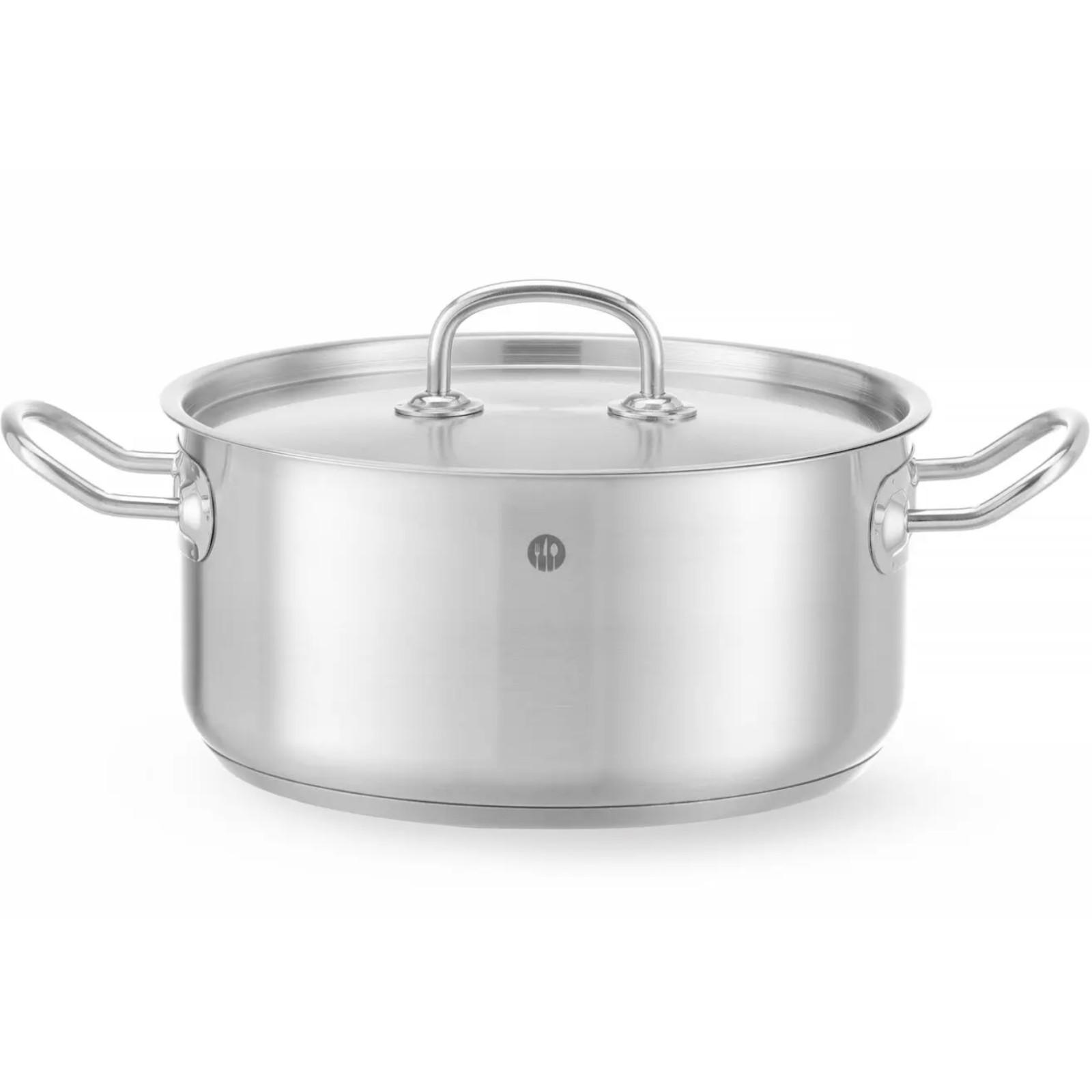 Küchenlinie niedriger Topf mit Deckel 49 l Durchmesser 240 x 110 h Hendi 836026