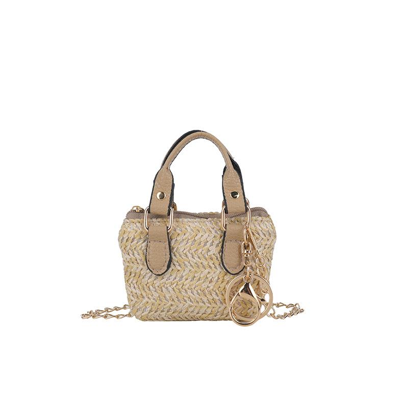 

Straw handbag bag women s spring new, pastoral small square bag woven chain bag хакі