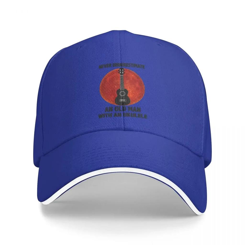 Never Underestimate An Old Man With A Ukulele Essential T-Shirt Baseball Cap Black Sunhat Party Hat For Men Women's