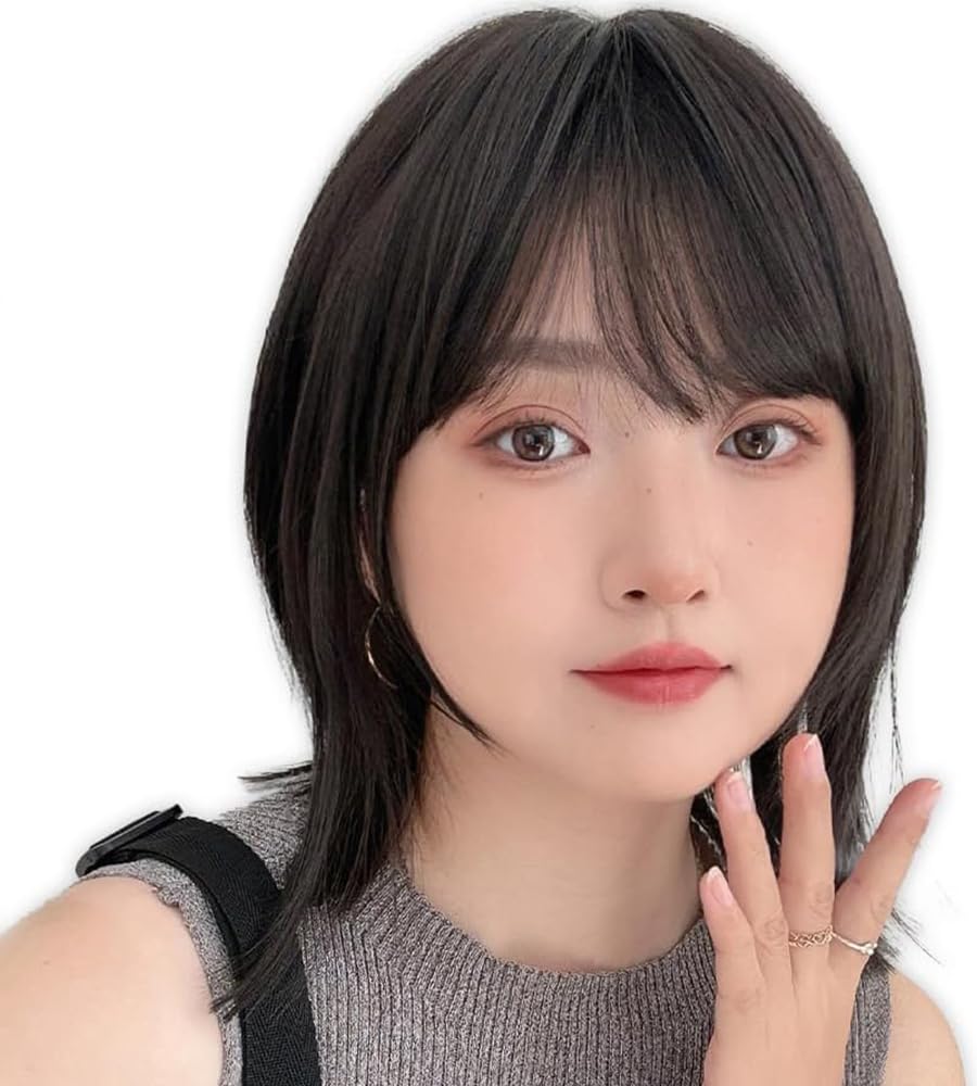 

Brightlara Medium Wolf Layered Wig, Women s Bob, Natural Full Wig, hf1953-BC