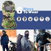 Camouflage Cycling Face Guard Neck Gaiter UV Protection Breathable Outdoor Motorcycle Helmet Liner Bandana Balaclava Neck Scarf Face Shield