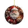 Christmas Pendant Santa Claus Elk Snowman Charm 2D Christmas Hanging Ornament with Lanyard Design Elk Window Decor