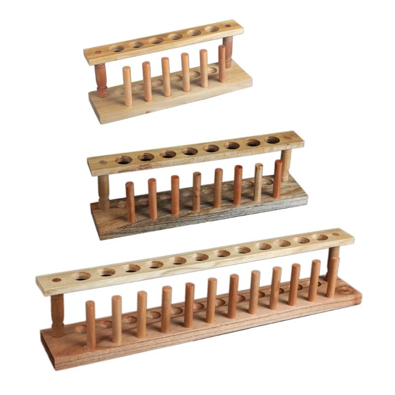 Wood Test Tube Holder 22mm Test Tube Display Stand Wood Test Tube Rack For Centrifuge Tube Dropper Pipettes Test Tube