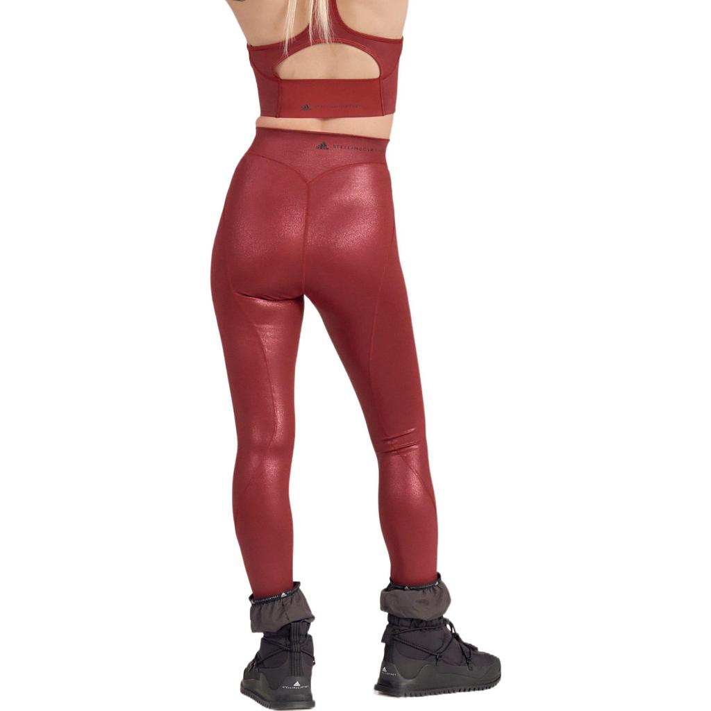 Adidas Solid Logo Print Tight Fitness Sports Leggings Women Leggings Red HG6878
