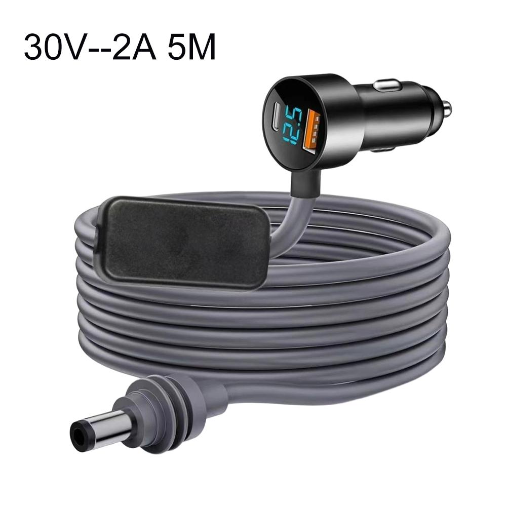 For Starlink-Mini 3-in-1 Digital Display Car Charger DC Power Cord With Dual USB Ports Designed For Starlink-Mini Devices