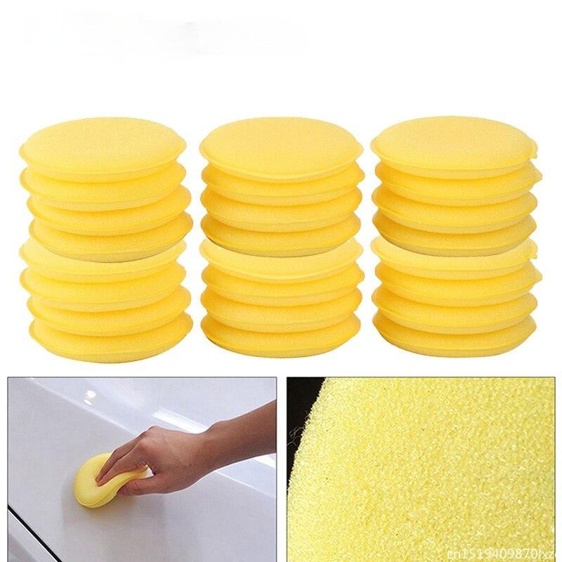 Buy 12/24PCS/Set Car Cleaning Sponge Pads Polishing Foam Waxing Wax