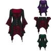 Women's Vintage Skull Head Medieval Gothic Witch Cosplay Costume Dress For Halloween Party