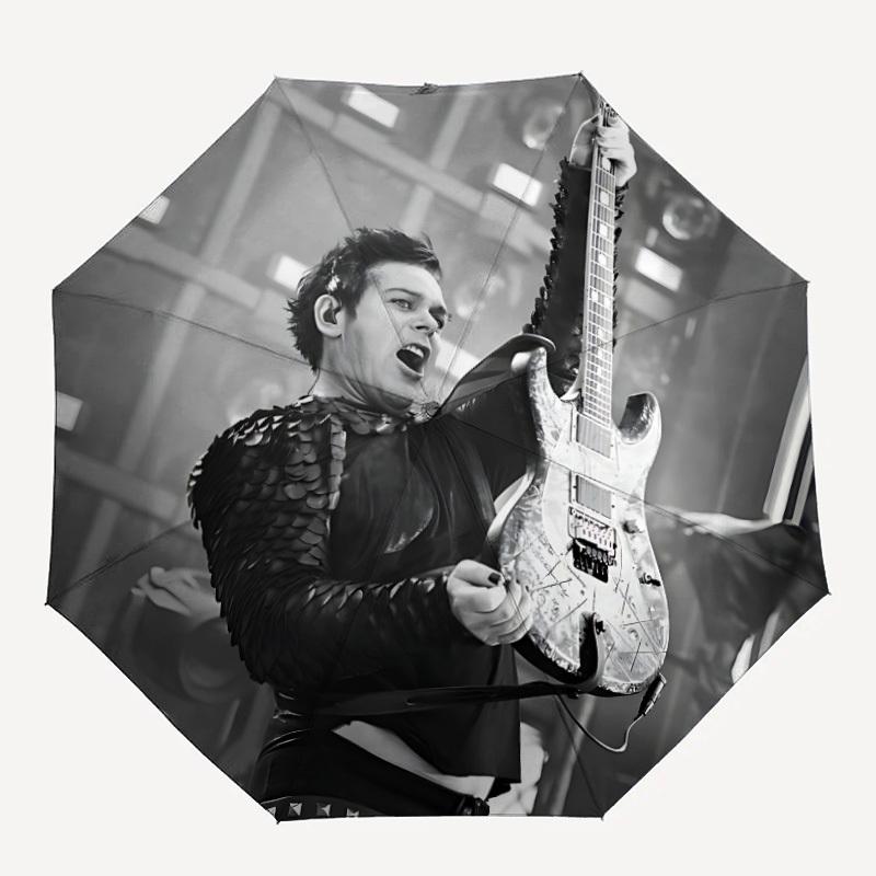 1pc Rammstein Automatic Open/Close Umbrella, Portable 3-Fold Compact Umbrella for Men & Women, Perfect Gift for Birthday135