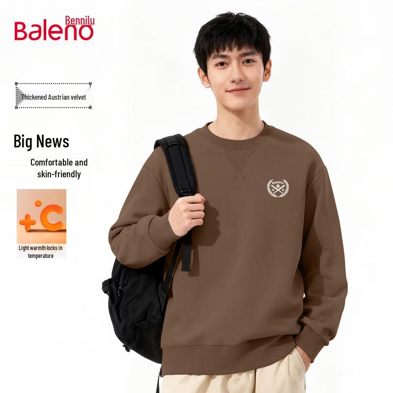 

Baleno Men s Thickened Letter Print Round Neck Winter Sweatshirt 3XL