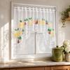Lace Half Curtain, Lightweight Semi-Transparent Gauze Short Kitchen Window Curtain, Breathable Nordic Style Curtain for Bay Windows Cabinet Doors