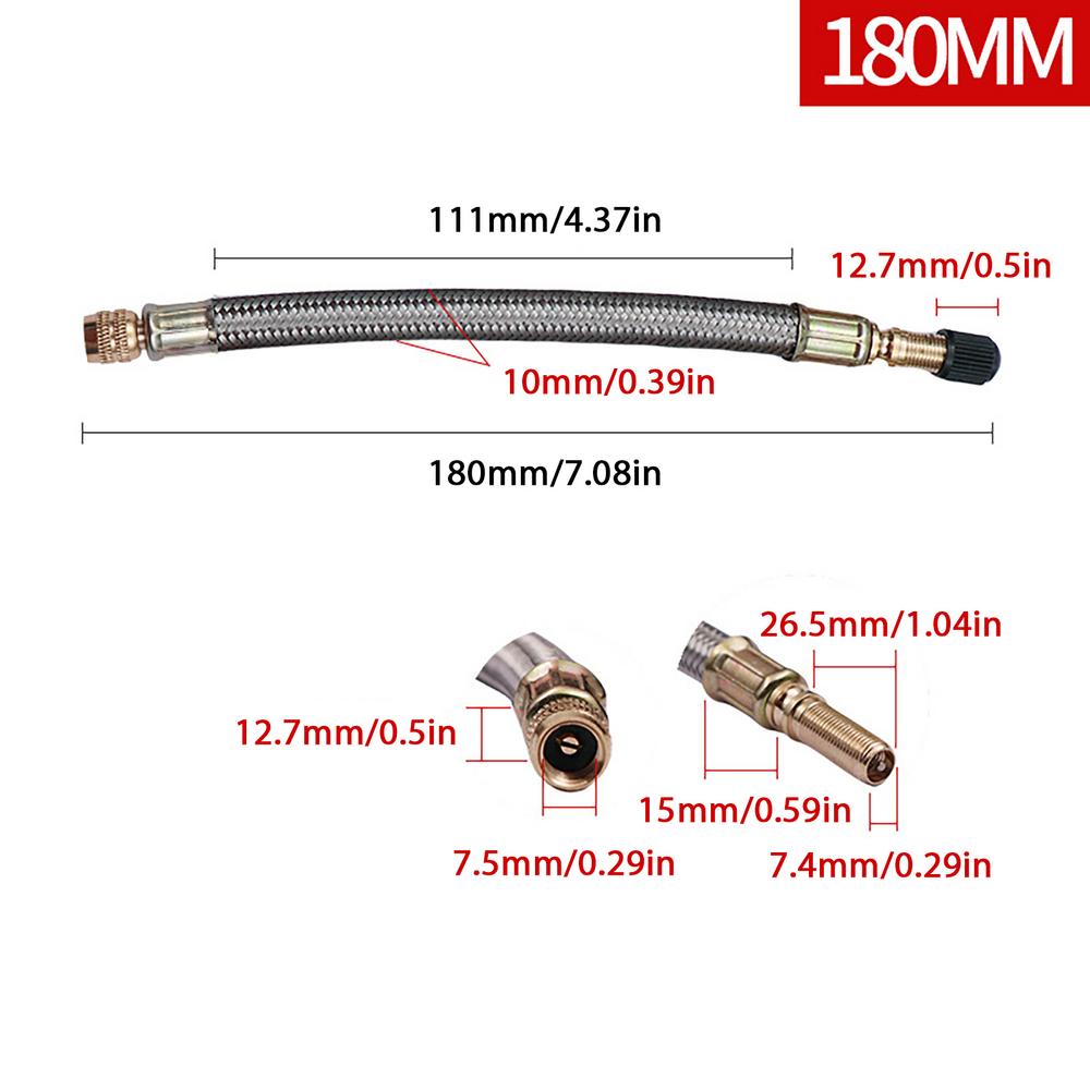 1Piece Truck Valve Extension Flexible Bus Tire Valve Extension Rubber Tyre Valve Stem Extender Tire Nipple Adapter Tire Supplies