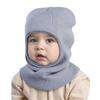 Winter Baby Balaclava Hat Warm Knitted Woolen Beanie Cap Scarf One-Piece Kids Ear Protection Hat Toddler Neckerchief