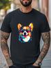 Dog with Sunglasses Graphic Unisex T-Shirt Women Men Trendy Tee Casual T-shirt Unisex T-Shirt